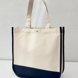 กระเป๋าผ้าเเคนวาส BS-008 สีดิบ-กรมท่า